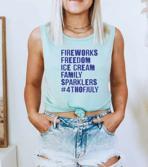 Fireworks Freedom Ice Cream Muscle Tank