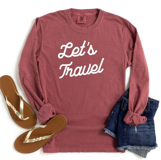 Let's Travel Comfort Color LS Tee