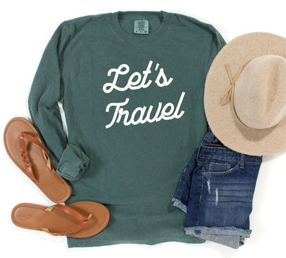 Let's Travel Comfort Color LS Tee