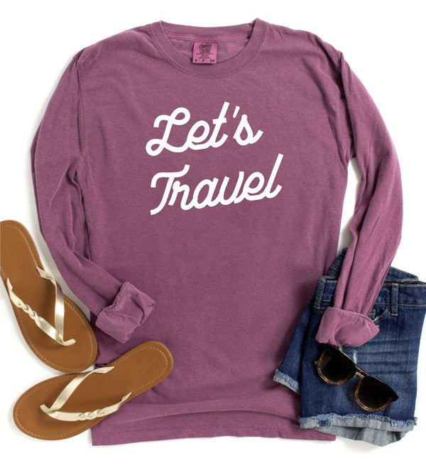 Let's Travel Comfort Color LS Tee