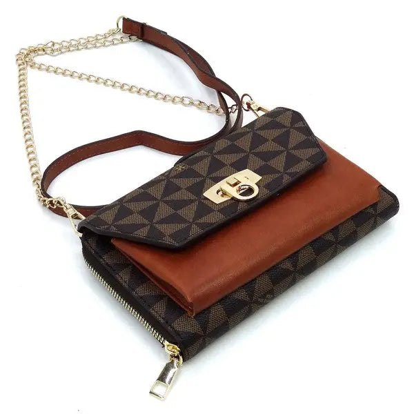 Monogram Zip Around Crossbody Clutch Wallet Fashion World