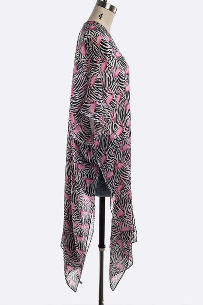 Flamingo Printed Light Weight Kimono