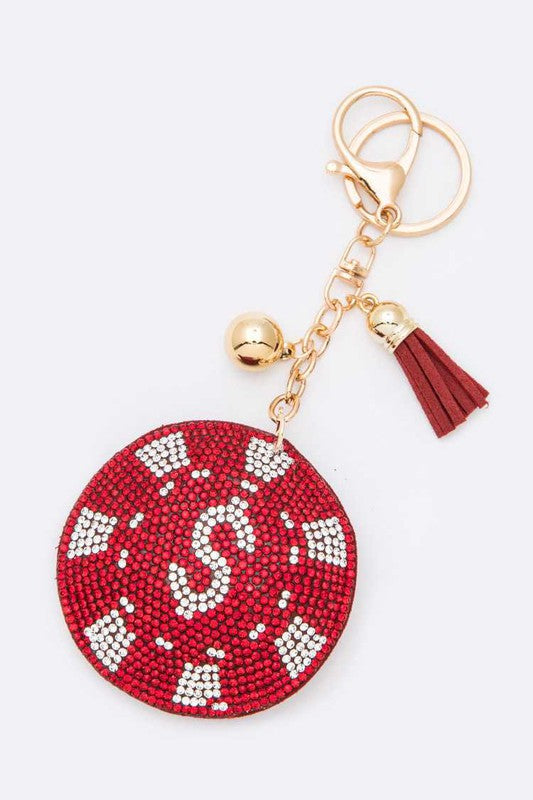 Dollar Chip Rhinestone Iconic Key Chain