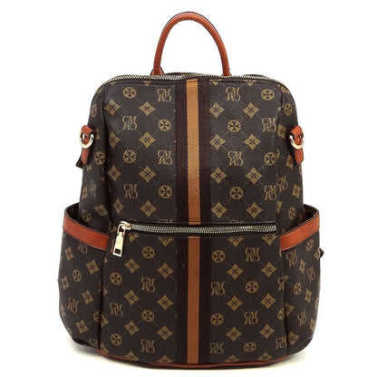 CM Monogram Striped Convertible Backpack