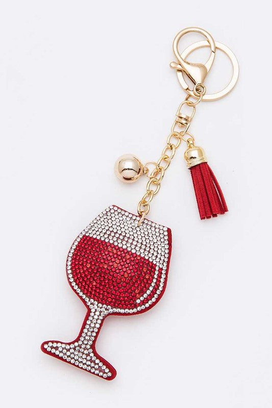 Crystal Wine Glass Tassel Key Chain