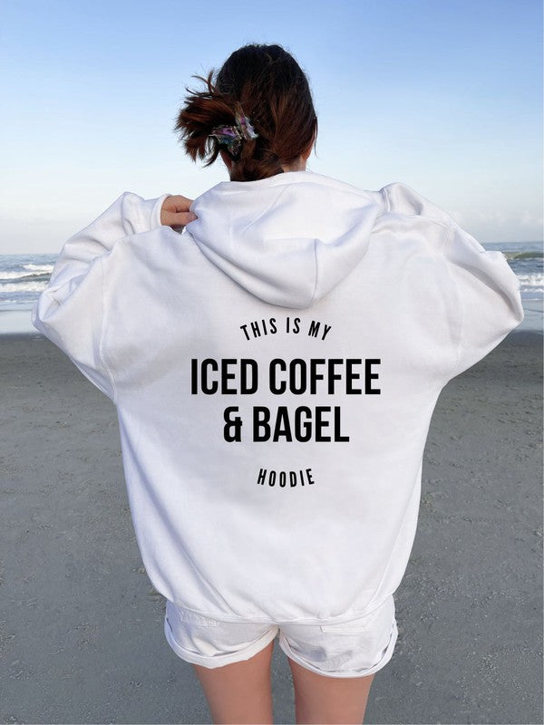 Iced Coffee and Bagel Hoodie Sweatshirt