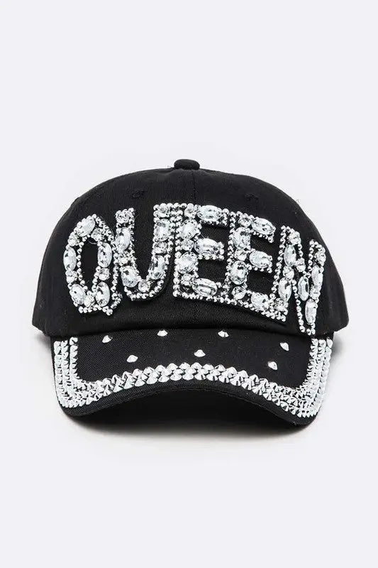 QUEEN Crystal Embellished Iconic Denim Cap