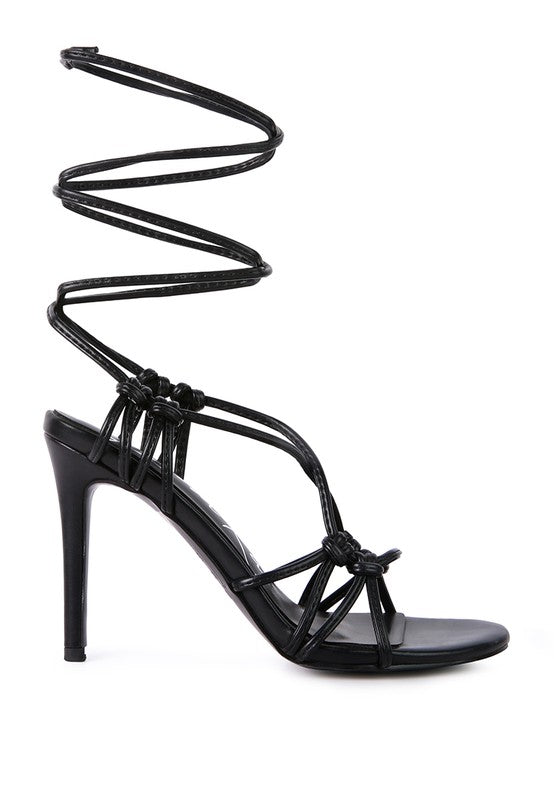 TRIXY KNOT LACE UP HIGH HEELED SANDAL