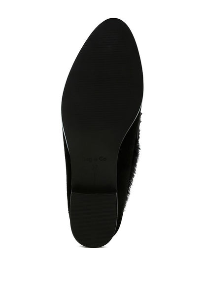 Allie Fur Trim Genuine Suede Loafers