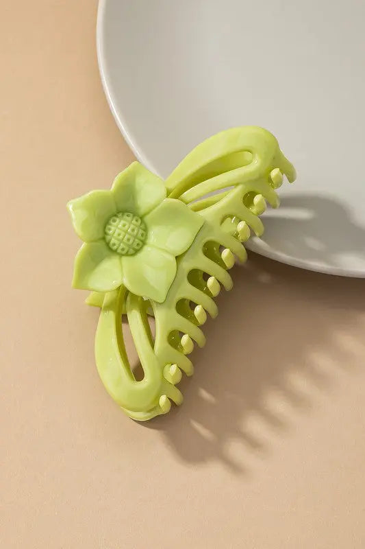 Large hair Claw clip with flower handle