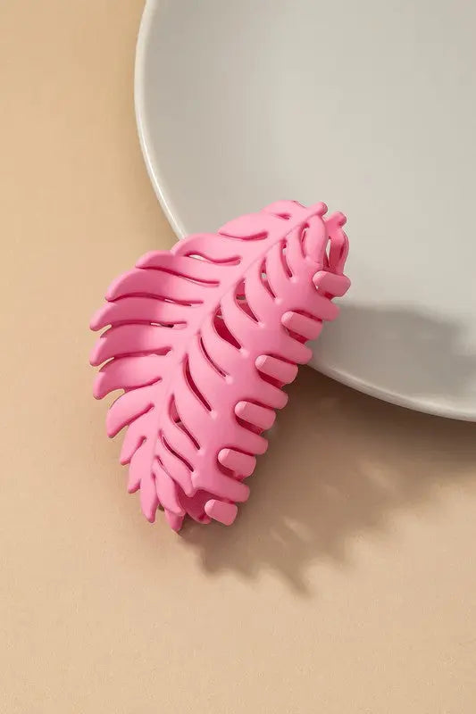 Feather shape hair claw clip