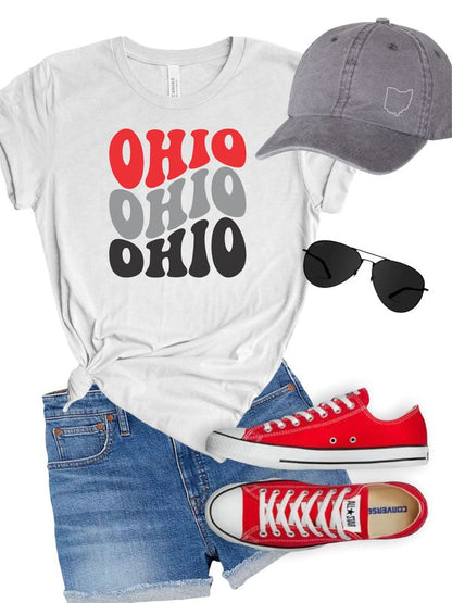 Buckeyes Color Groovy Ohio Softstyle Tee