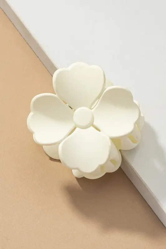 Matte Color Coated Flower Hair Claw Clip