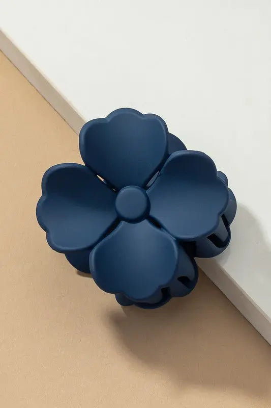 Matte Color Coated Flower Hair Claw Clip