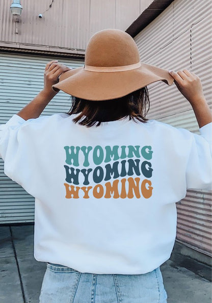 Colorful Groovy Wyoming Crewneck Sweatshirt