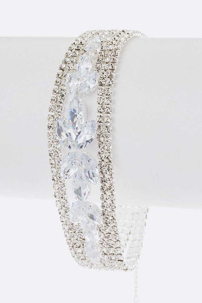 CZ Rhinestone Bridal Statement Bracelet