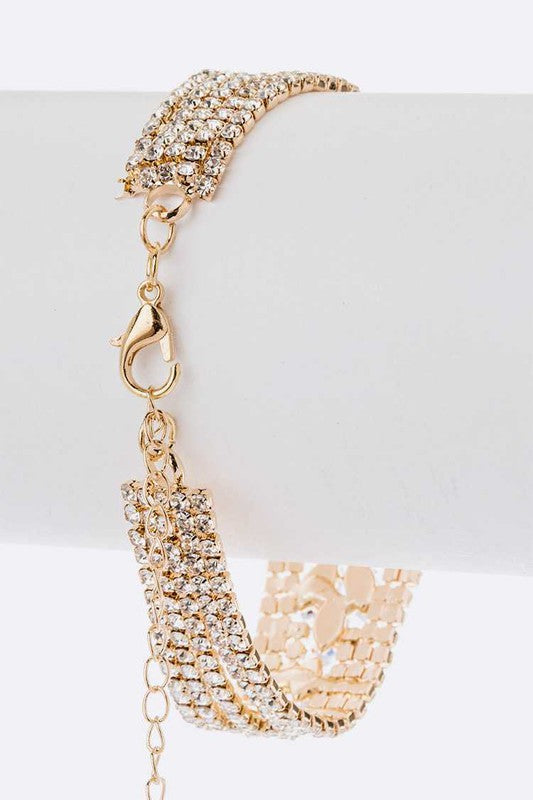 CZ Rhinestone Bridal Statement Bracelet