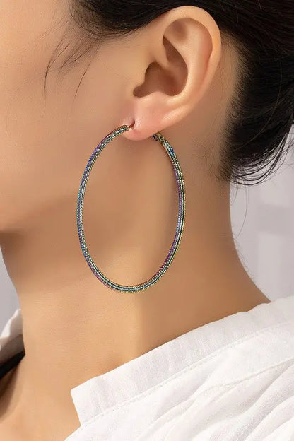 Holographic textured hoop earrings LA3accessories