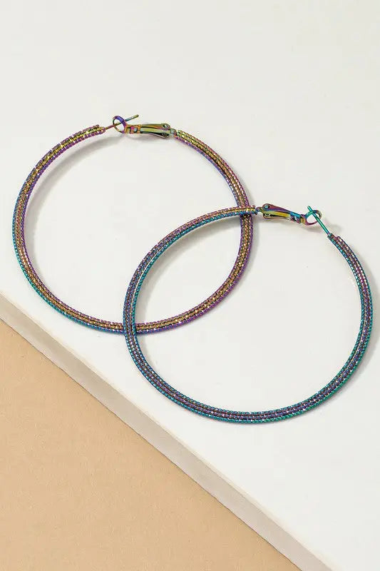 Holographic textured hoop earrings LA3accessories