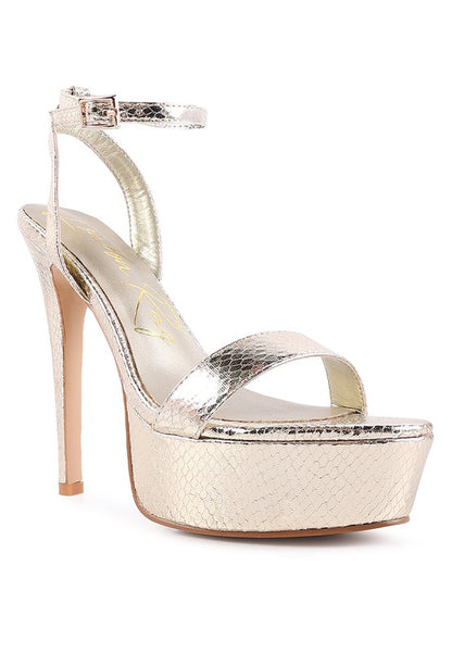 Queen Bee Rhinestone Heeled Sandals