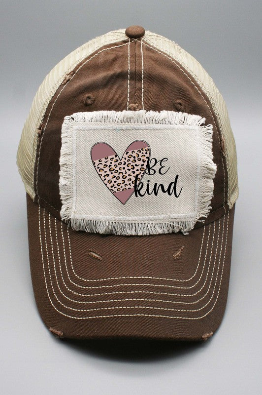 Be Kind Leopard Half Heart Patch