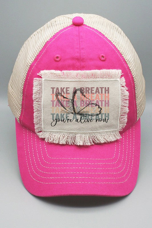 Take a Breath Butterfly Graphic Patch Hat