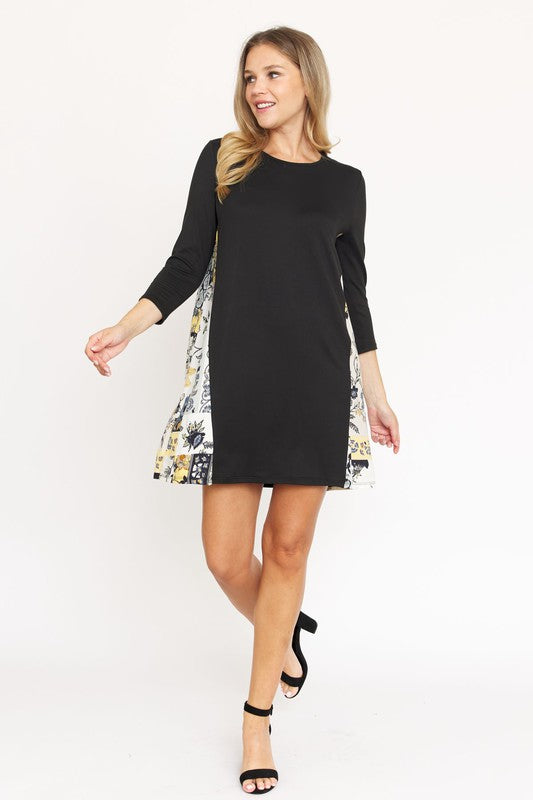 Plus Side Contrast A Line Tunic Dress