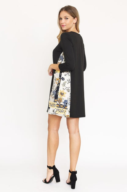 Plus Side Contrast A Line Tunic Dress