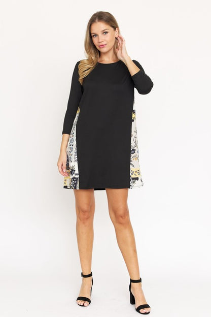 Plus Side Contrast A Line Tunic Dress