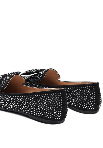 DEWDROPS EMBELLISHED CASUAL BOW LOAFERS Rag Company