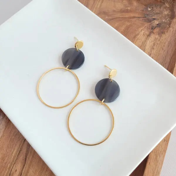 Sadie Earrings - Black AFFLUZA.COM