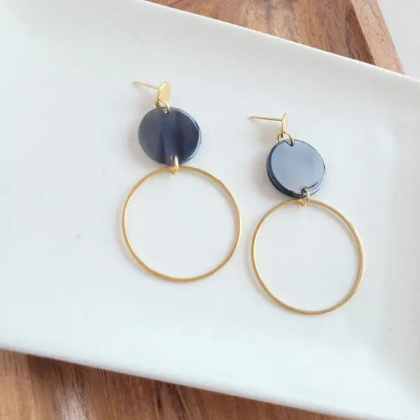 Sadie Earrings - Black AFFLUZA.COM