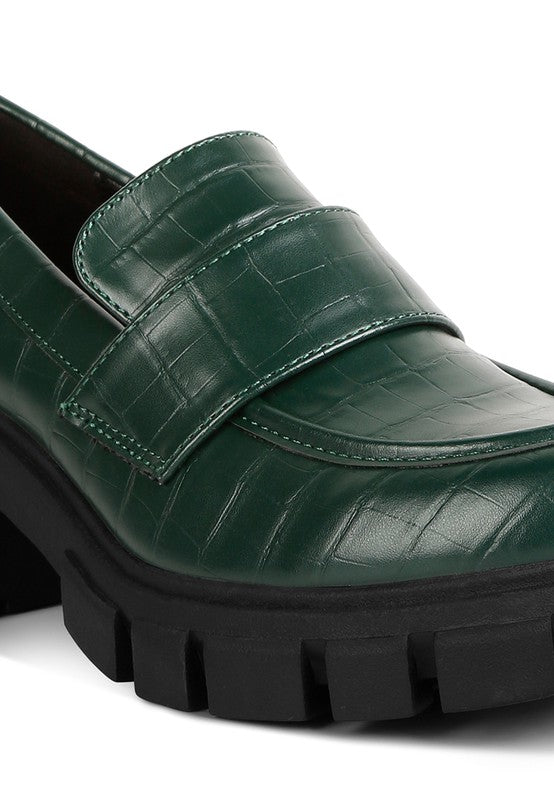 Benz Chunky Block Heel Loafers