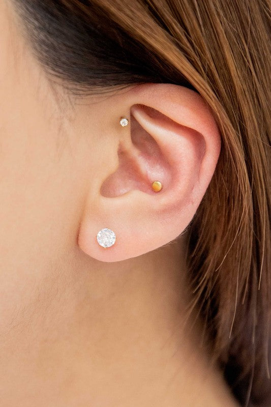 Classic Stone Stud Earrings