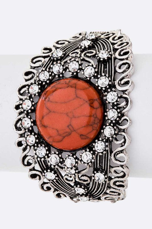 Stone Crystal Vintage Bangle