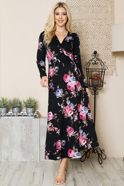 Floral Maxi Wrap Dress