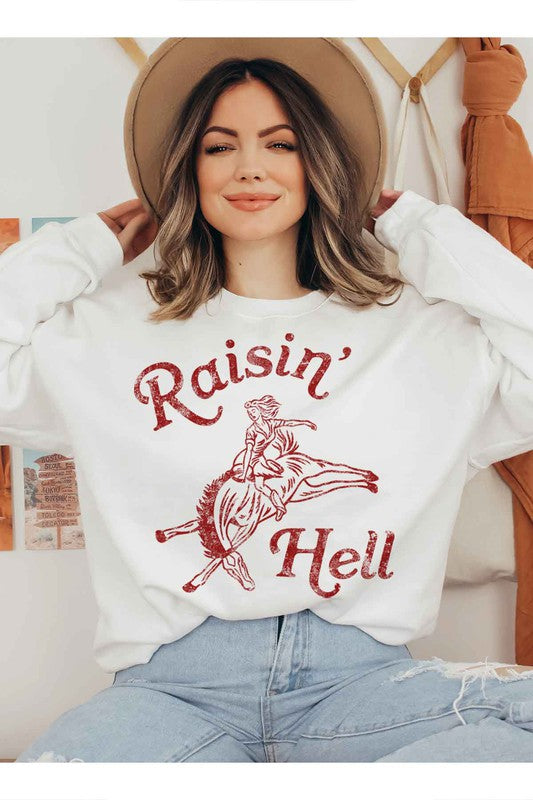 RAISIN HELL GRAPHIC SWEATSHIRT PLUS SIZE