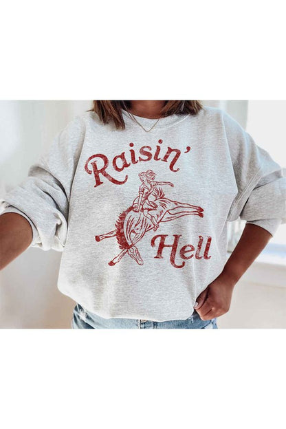 RAISIN HELL GRAPHIC SWEATSHIRT PLUS SIZE