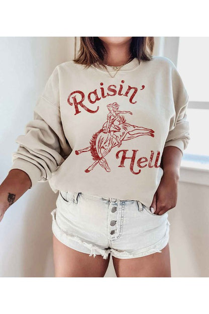 RAISIN HELL GRAPHIC SWEATSHIRT PLUS SIZE