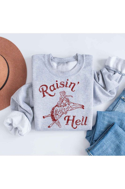 RAISIN HELL GRAPHIC SWEATSHIRT PLUS SIZE