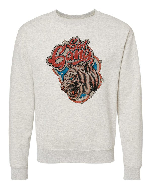 Girl Gang Tiger Cozy Crewneck Sweatshirt