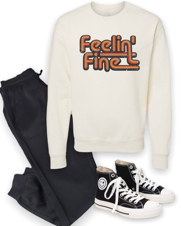 Feelin' Fine Groovy CrewNeck Sweatshirt