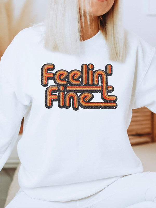 Feelin' Fine Groovy CrewNeck Sweatshirt