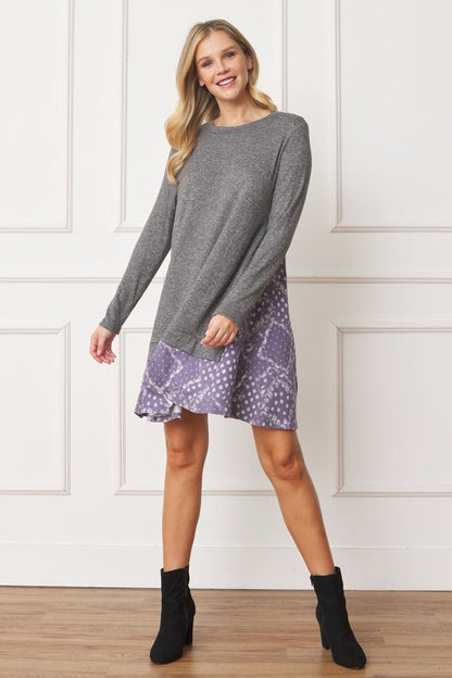 Mock Layered Bandana Paisley Mini Dress