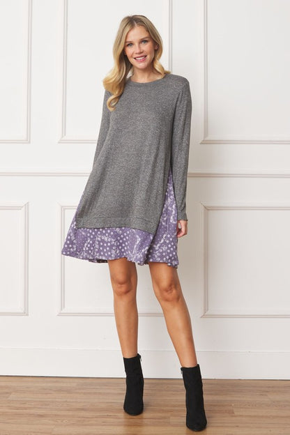 Mock Layered Bandana Paisley Mini Dress