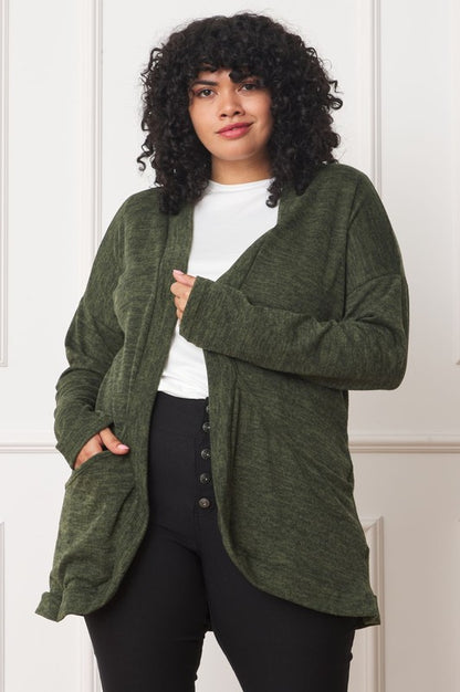 Solid Drape Pocket Cardigan