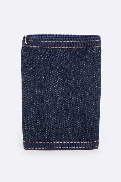 Sequins Sunflower Patch Denim Wallet