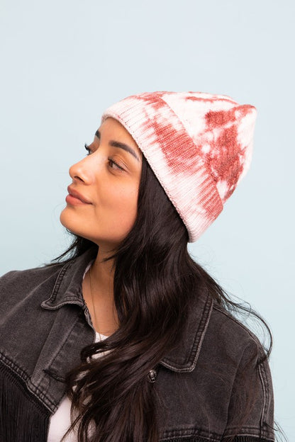 Tie Dye Cable Knit Beanie