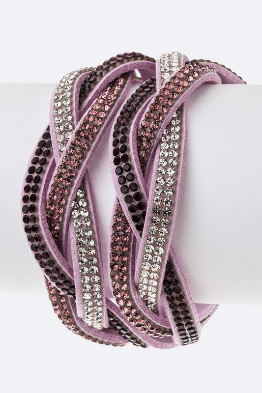 Rhinestone Double Wrap Stone Bracelet