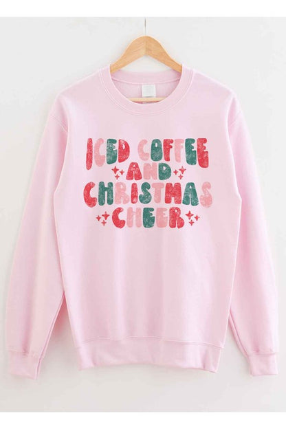 ICED COFFEE CHEERS GRAPHIC SWEATSHIRT